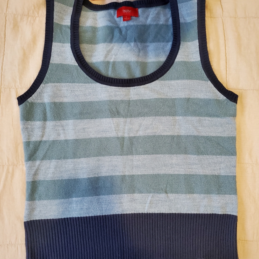 Blue Striped Sweater Vest